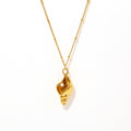 Conch Shell Imitation Pearl Pendant Necklace Snake Chain view 5