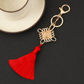Mixed Chinese Knot Tassel and Enamel Apple Keychains in Six Options view 4