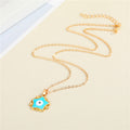 Gold Tone Star-Shaped Evil Eye Pendant Necklaces in Five Colors view 5