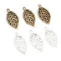 Openwork Leaf Charms in Antique Bronze and Silver for Jewelry Making view 5