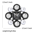 Square Jewel Pearl Cluster Brooch in Two Center Colors view 5