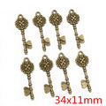 Antique Bronze Ornate Key Charms in Five Vintage Designs view 8