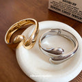 Three Mixed Sculptural Open Cuff Bracelets In Gold Or Silver Tone view 2