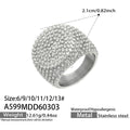 Wide Beaded Texture Square Signet Stainless Steel Ring view 6