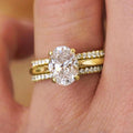 Oval Solitaire Three-Ring Set In Gold And Silver Tones view 1