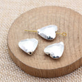 Puffed Heart Beads in Silver and Brass Tone Finishes view 2