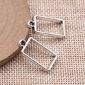 Open Rectangle Resin Frame Charms in 4 Finishes for Jewelry Making view 2