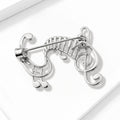 Musical Notes and Treble Clef Brooch in Gold or Silver Tone view 3