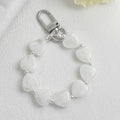 Marbled Heart Bead Bracelet Keychain With Lobster Clasp view 3