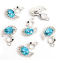 Faceted Crystal Swan Metal Pendant Charms in 14 Color Styles view 8