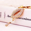 Rhinestone Lips Keychain With Lipstick Charm, 11 Color Options view 11