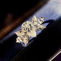 Silver Pear Clear CZ Marquise Cluster Side Ring Metal view 2