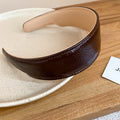 Wide Wrinkled Faux Leather Headband Brown Black 2 Colors view 6