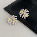 Pastel Firework Crystal Look Statement Stud Earrings view 3
