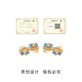 Gold Tone Ribbon Bow And Bright Blue Stone Stud Earrings For Women view 3