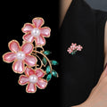 Red Gold Tone Flower Two Designs Metal Brooch Pin 4.6 x 3.2 cm view 3
