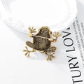 Green Gold Tone Frog Crystal Metal Brooch Pin 4.1 x 4 cm view 3