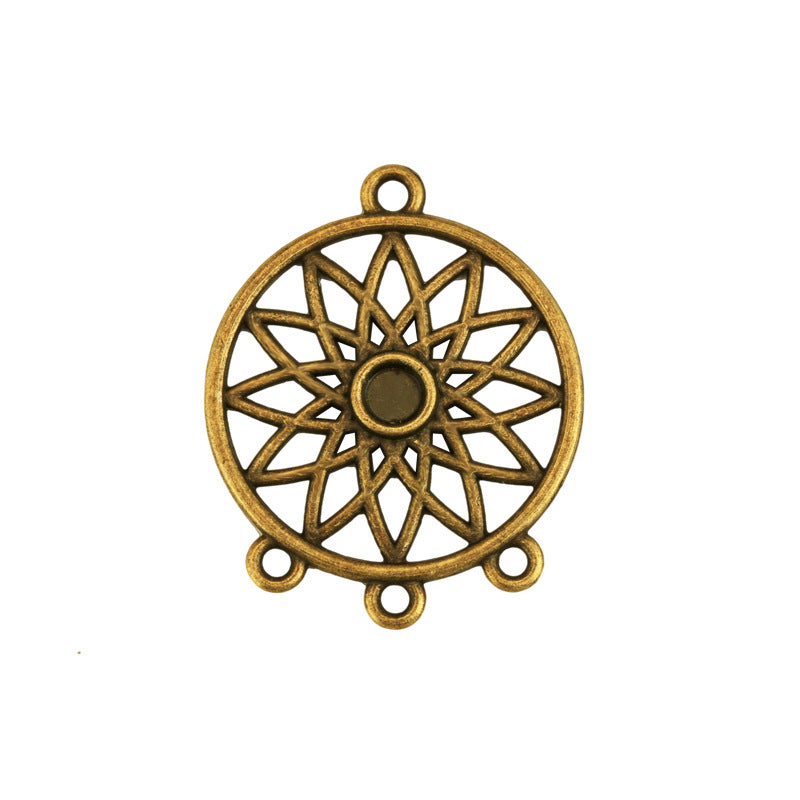 33x22mm Openwork Dreamcatcher Alloy Earring Connector Pendant