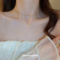 Double Layer Twisted Bead Necklace Irregular Pearl Pendant view 3