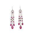 Gunmetal And Purple Crystal Tassel Hook Earrings Fashion Earrings view 5