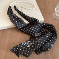 Black Polka Dot Scarf Pearl Strand Necklace Jewelry Accessory view 6