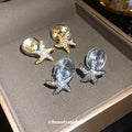 Gold and Silver Star Spiral Clip-On Earrings Statement Jewelry view 2