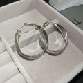 Gold Tone Textured Crossover Multi Band Open Hoop Earrings view 6