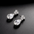 Black Silver Tone Flower Crystal Metal Necklace and Earring Set view 3