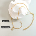 Double Layer Snake and Bead Chain Bracelet Gold Steel view 2