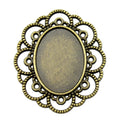Ornate Oval Cabochon Settings in Two Sizes and Finishes view 6
