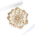 Openwork Crystal Flower Brooch Antique Frame Seven Colors view 4