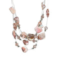 Multi Strand Irregular Shell Crystal Bead Necklace White view 5