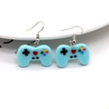 Silver Tone Colorful Game Controller Resin Hook Earrings view 11