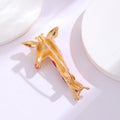 Red Gold Tone Giraffe Crystal Metal Brooch Pin for Jackets and Lapels view 3