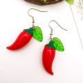 Red Chili and Yellow Orange Slice Resin Hook Earrings view 4