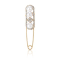 Oversized Safety Pin Brooch With Pearls and Crystals view 5