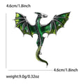 Winged Dragon Enamel Brooch In Blue Red And Green Decorative Lapel Pin view 8