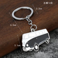 Metal Mini Bus Keychain in Black, Red, Light Blue and Green view 2