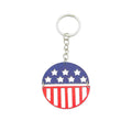 Red, White And Blue Star And Stripe Round Wood Keychain, 2 Options view 6