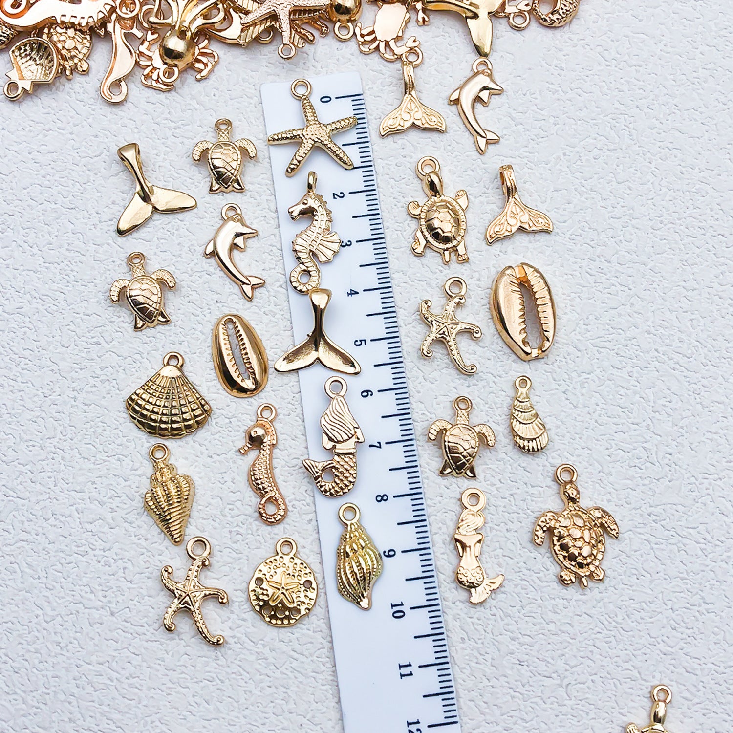KC Gold Zinc Alloy Shell Starfish Ocean Charm Pendant for Bracelet Necklace DIY