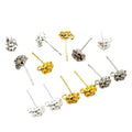 Rose Flower Earring Post Findings With Hanging Loop view 5