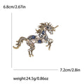 Crystal Unicorn Brooch In 2 Color Variants For Jackets and Scarves view 6