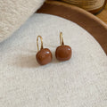 Brown Beaded Hoop and Drop Earrings Fashion Jewelry view 7
