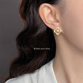 Gold Quatrefoil Star Pave Zircon Stud Earrings Pair view 2