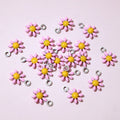 Tiny Colorful Daisy Charms with Gold Tone Loops in Nine Options view 7