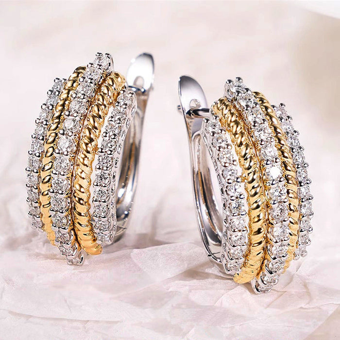 Multi-Rail Rope-Texture Hoop Earrings In Gold And Silver Tones