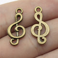Treble Clef Metal Charm Pendant in Two Vintage Finishes view 3