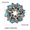 Crystal Star Flower Wreath Brooch in Three Jewel Colors view 8