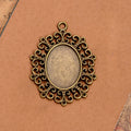 Vintage Alloy 25x18mm Cabochon Tray Pendant for DIY Keychain