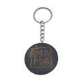 Black Round Wood Mama Keychain With Metal Ring, Two Package Styles view 6